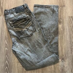 Men's Gray Denim Jeans - Classic Straight Fit